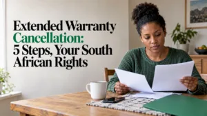 Car owner reviewing warranty refund paperwork